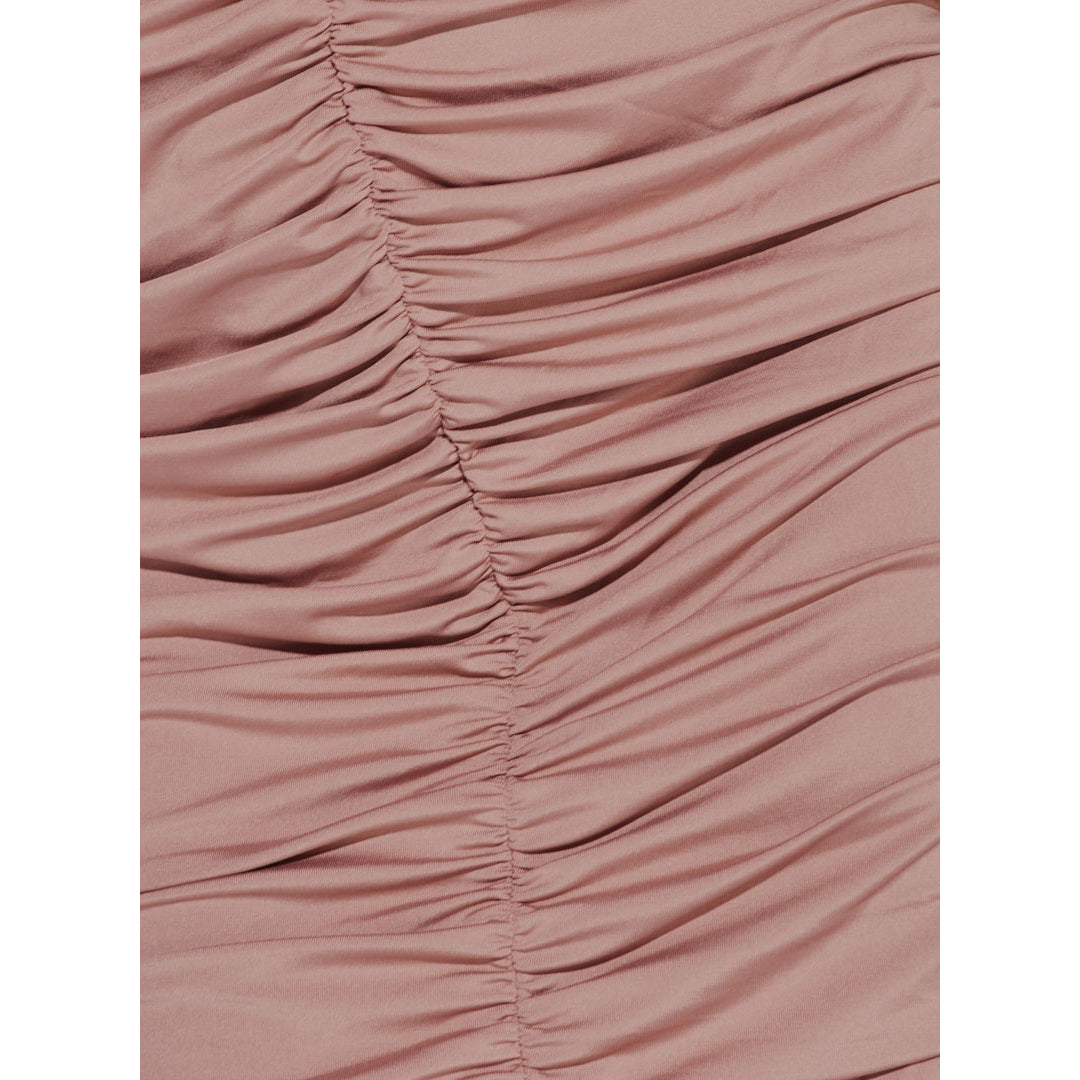 Mocha Slinky Ruched Keyhole Mini Dress, Image 5 of 5